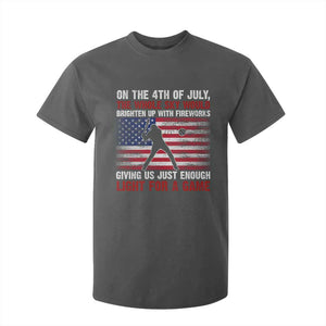 Funny 4th Of July Baseball T Shirt For Kid The Whole Sky Would Brighten Up With Fireworks American Flag TS11 Dark Heather Print Your Wear