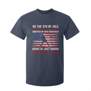 Funny 4th Of July Baseball T Shirt For Kid The Whole Sky Would Brighten Up With Fireworks American Flag TS11 Navy Print Your Wear
