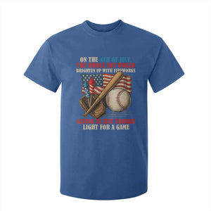 Funny 4th Of July Baseball T Shirt For Kid The Whole Sky Would Brighten Up With Fireworks Giving Us Light For A Game TS11 Royal Blue Print Your Wear