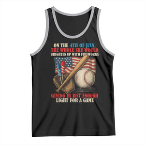 Funny 4th Of July Baseball Tank Top The Whole Sky Would Brighten Up With Fireworks Giving Us Light For A Game TS11 Black Athletic Heather Print Your Wear