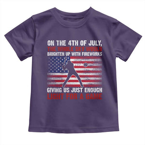 Funny 4th Of July Baseball Toddler T Shirt The Whole Sky Would Brighten Up With Fireworks American Flag TS11 Purple Print Your Wear