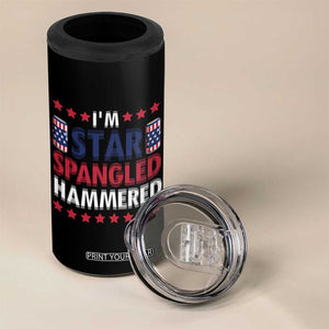 Funny 4th Of July Beer Drinking Lover 4 in 1 Can Cooler Tumbler I'm Star Spangled Hammered TS11 Print Your Wear