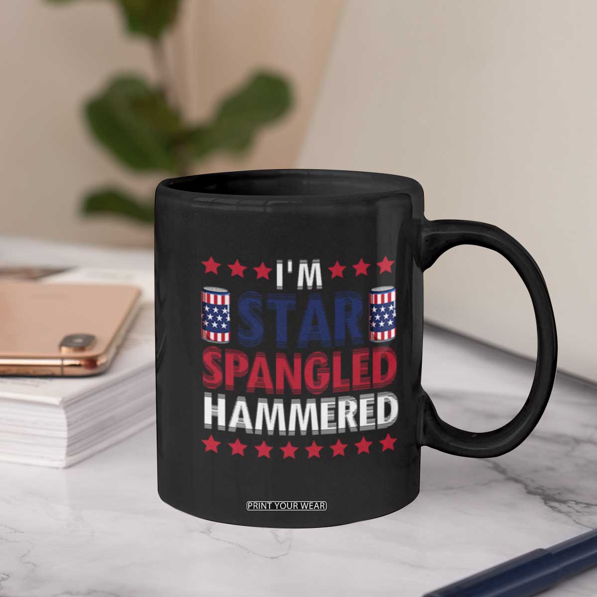 Funny 4th Of July Beer Drinking Lover Coffee Mug I'm Star Spangled Hammered TS11 Print Your Wear