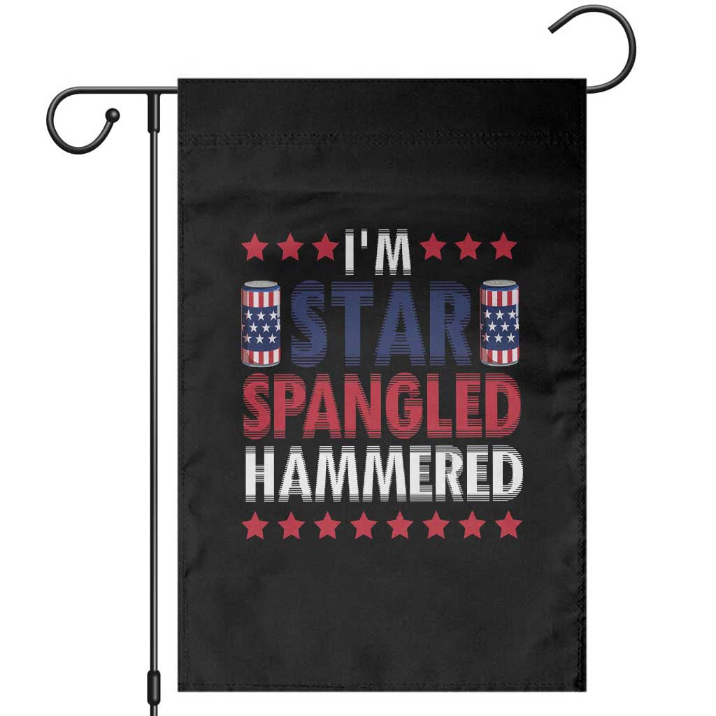 Funny 4th Of July Beer Drinking Lover Garden Flag I'm Star Spangled Hammered TS11 Black Print Your Wear