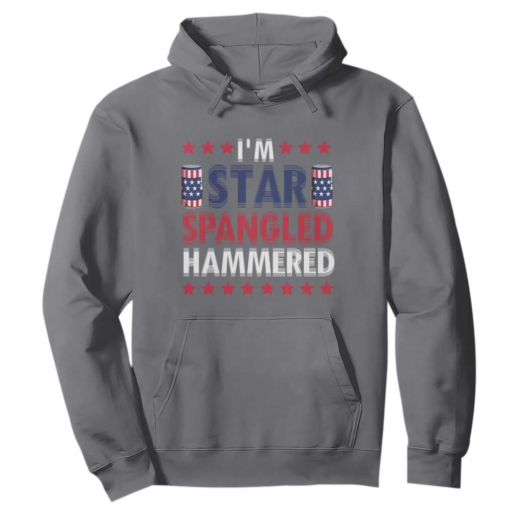 Funny 4th Of July Beer Drinking Lover Hoodie I'm Star Spangled Hammered TS11 Charcoal Print Your Wear