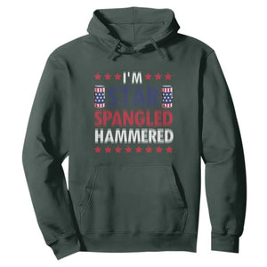 Funny 4th Of July Beer Drinking Lover Hoodie I'm Star Spangled Hammered TS11 Dark Forest Green Print Your Wear