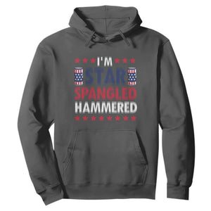 Funny 4th Of July Beer Drinking Lover Hoodie I'm Star Spangled Hammered TS11 Dark Heather Print Your Wear