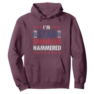 Funny 4th Of July Beer Drinking Lover Hoodie I'm Star Spangled Hammered TS11 Maroon Print Your Wear
