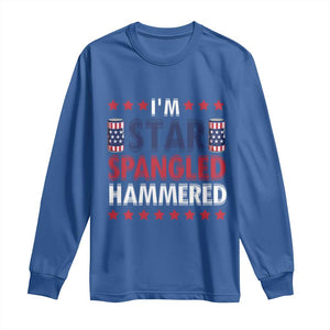 Funny 4th Of July Beer Drinking Lover Long Sleeve Shirt I'm Star Spangled Hammered TS11 Royal Blue Print Your Wear