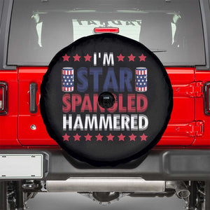 Funny 4th Of July Beer Drinking Lover Spare Tire Cover I'm Star Spangled Hammered TS11 Black Print Your Wear