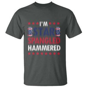 Funny 4th Of July Beer Drinking Lover T Shirt I'm Star Spangled Hammered TS11 Dark Heather Print Your Wear