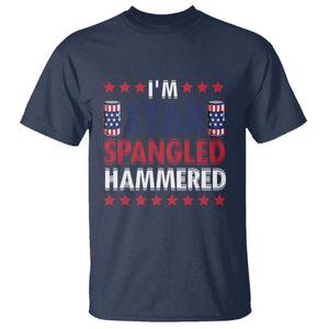 Funny 4th Of July Beer Drinking Lover T Shirt I'm Star Spangled Hammered TS11 Navy Print Your Wear