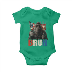 Funny 4th Of July Bigfoot Bruh Baby Onesie Patriotic Sasquatch American US Flag TS11 Irish Green Print Your Wear
