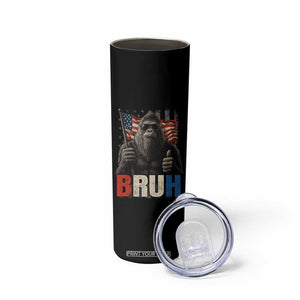 Funny 4th Of July Bigfoot Bruh Skinny Tumbler Patriotic Sasquatch American US Flag TS11 Print Your Wear