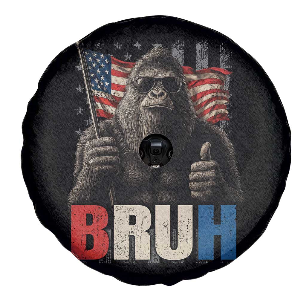 Funny 4th Of July Bigfoot Bruh Spare Tire Cover Patriotic Sasquatch American US Flag TS11 Print Your Wear