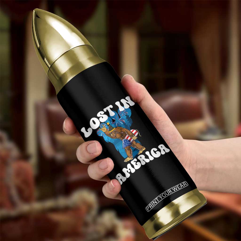 Funny 4th Of July Bigfoot Lost In America Bullet Tumbler Patriotic Sasquatch Rocket Footprint Fireworks TS11 Print Your Wear