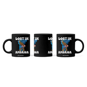 Funny 4th Of July Bigfoot Lost In America Coffee Mug Patriotic Sasquatch Rocket Footprint Fireworks TS11 Print Your Wear