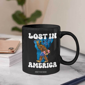 Funny 4th Of July Bigfoot Lost In America Coffee Mug Patriotic Sasquatch Rocket Footprint Fireworks TS11 Print Your Wear