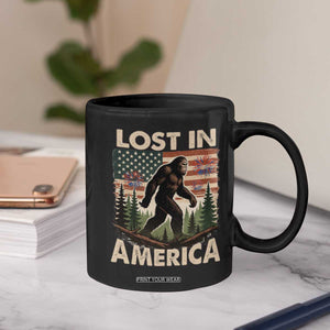 Funny 4th Of July Bigfoot Lost In America Coffee Mug Patriotic Sasquatch US Flag Fireworks TS11 Print Your Wear