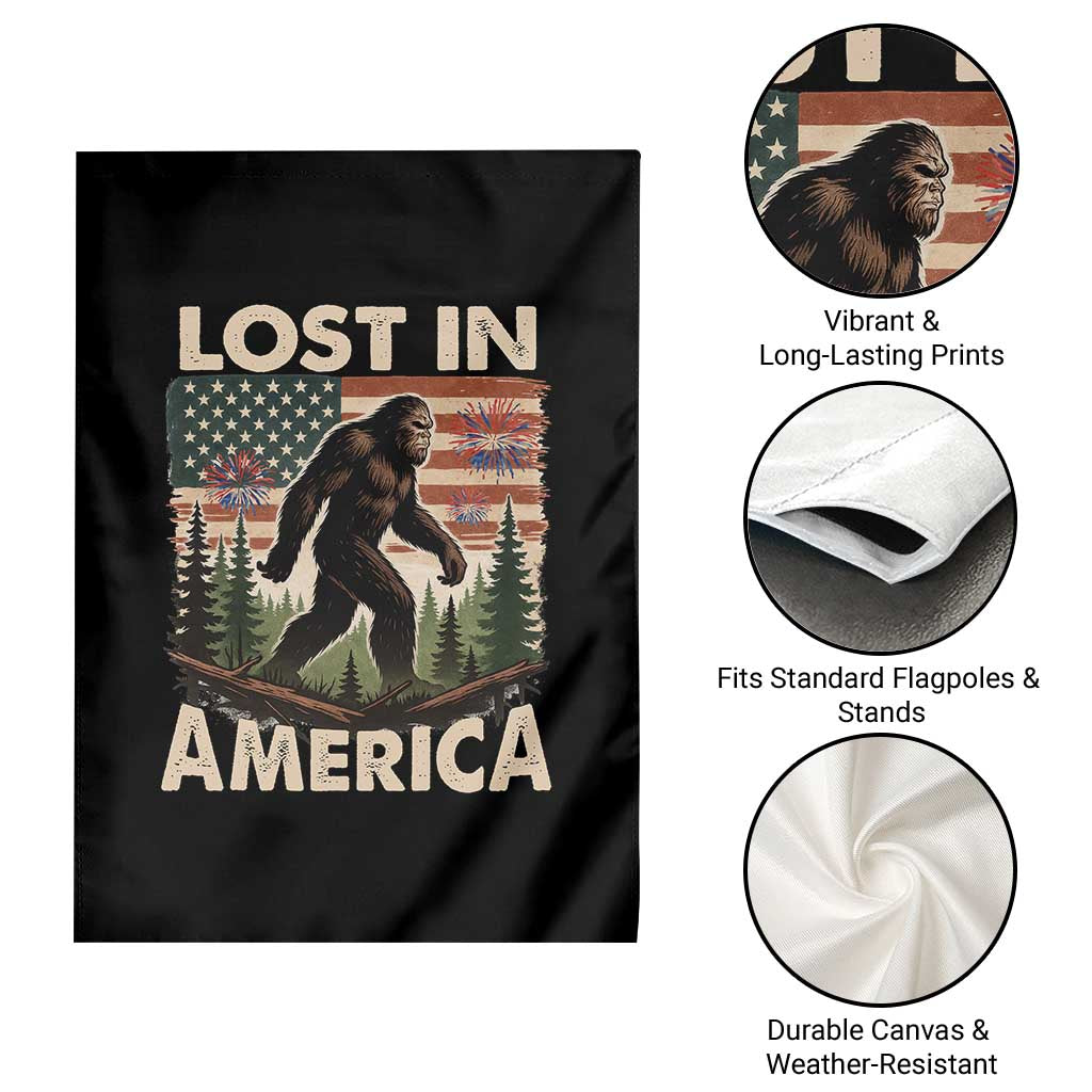 Funny 4th Of July Bigfoot Lost In America Garden Flag Patriotic Sasquatch US Flag Fireworks TS11 Print Your Wear