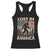 Funny 4th Of July Bigfoot Lost In America Racerback Tank Top Patriotic Sasquatch US Flag Fireworks TS11 Black Print Your Wear