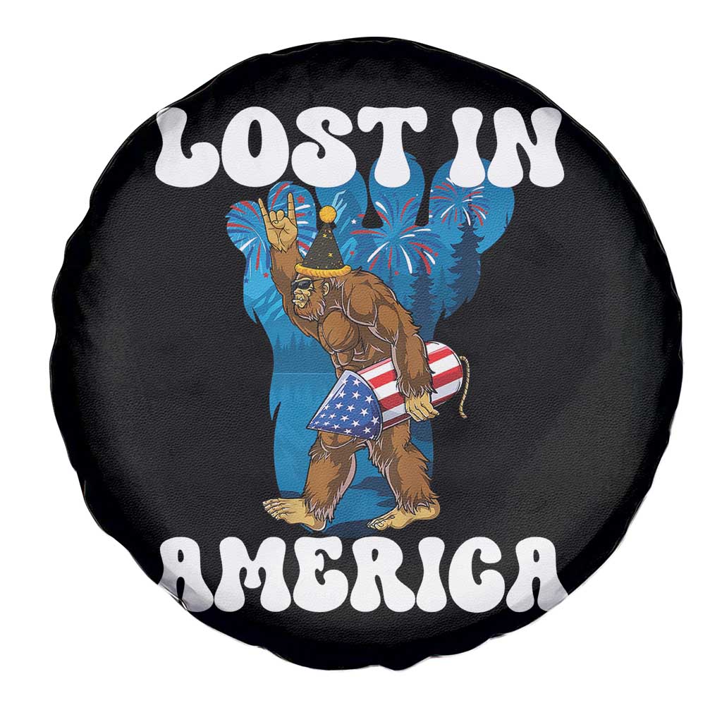 Funny 4th Of July Bigfoot Lost In America Spare Tire Cover Patriotic Sasquatch Rocket Footprint Fireworks TS11 Print Your Wear