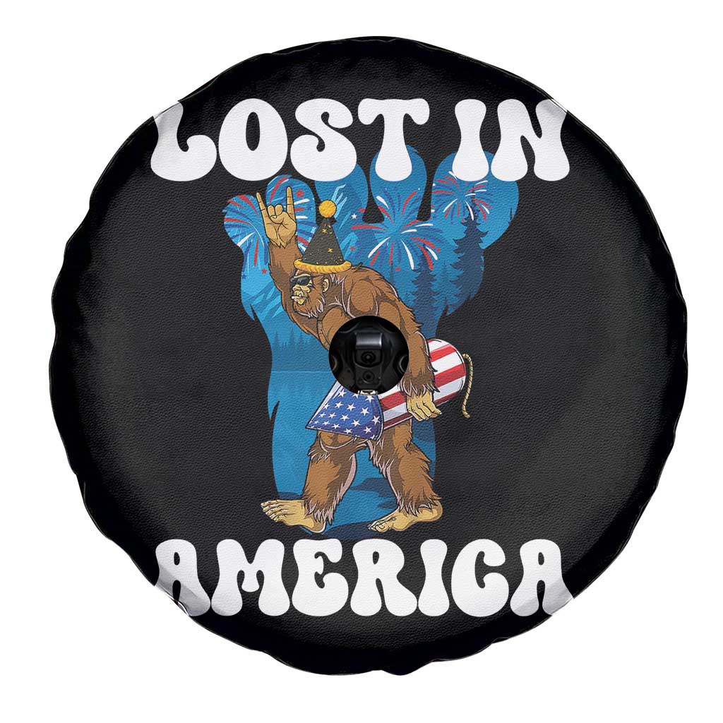 Funny 4th Of July Bigfoot Lost In America Spare Tire Cover Patriotic Sasquatch Rocket Footprint Fireworks TS11 Print Your Wear