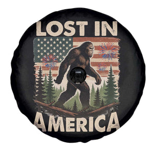 Funny 4th Of July Bigfoot Lost In America Spare Tire Cover Patriotic Sasquatch US Flag Fireworks TS11 Print Your Wear