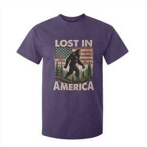 Funny 4th Of July Bigfoot Lost In America T Shirt For Kid Patriotic Sasquatch US Flag Fireworks TS11 Purple Print Your Wear