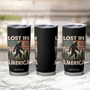 Funny 4th Of July Bigfoot Lost In America Tumbler Cup Patriotic Sasquatch US Flag Fireworks TS11 Print Your Wear