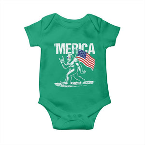 Funny 4th Of July Bigfoot Merica Baby Onesie Patriotic Sasquatch American US Flag TS11 Irish Green Print Your Wear