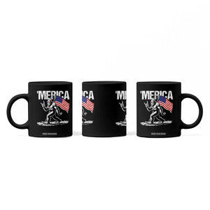 Funny 4th Of July Bigfoot Merica Coffee Mug Patriotic Sasquatch American US Flag TS11 Print Your Wear