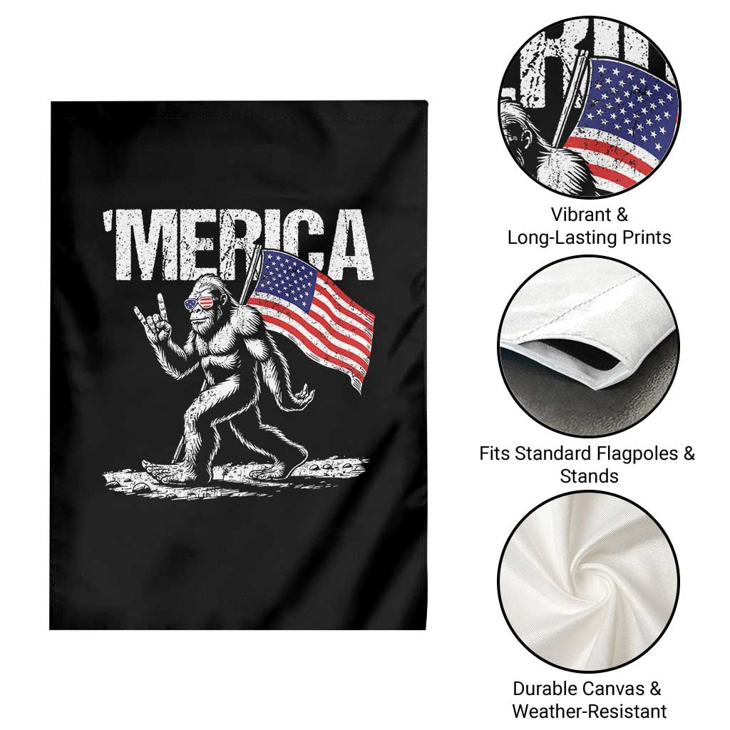 Funny 4th Of July Bigfoot Merica Garden Flag Patriotic Sasquatch American US Flag TS11 Print Your Wear