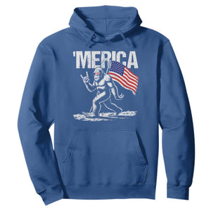 Funny 4th Of July Bigfoot Merica Hoodie Patriotic Sasquatch American US Flag TS11 Royal Blue Print Your Wear