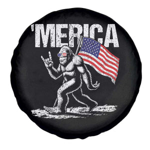 Funny 4th Of July Bigfoot Merica Spare Tire Cover Patriotic Sasquatch American US Flag TS11 Print Your Wear