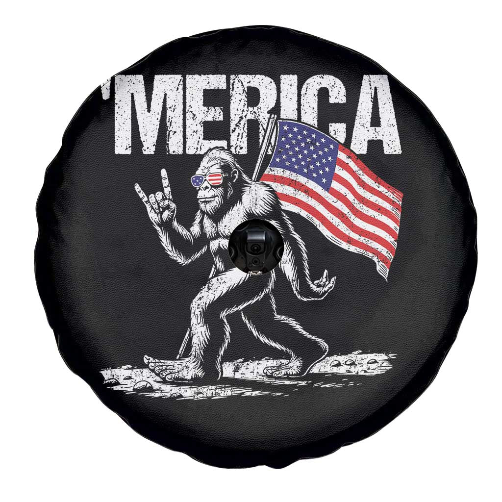 Funny 4th Of July Bigfoot Merica Spare Tire Cover Patriotic Sasquatch American US Flag TS11 Print Your Wear