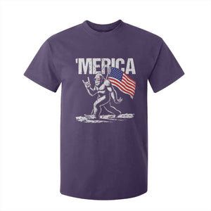 Funny 4th Of July Bigfoot Merica T Shirt For Kid Patriotic Sasquatch American US Flag TS11 Purple Print Your Wear