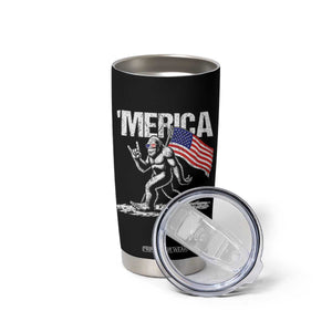 Funny 4th Of July Bigfoot Merica Tumbler Cup Patriotic Sasquatch American US Flag TS11 Print Your Wear