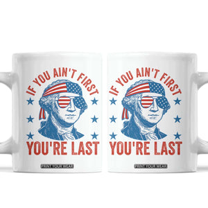 Funny 4th Of July Coffee Mug George Washington Stay Strapped Or Get Clapped TS10 White Print Your Wear
