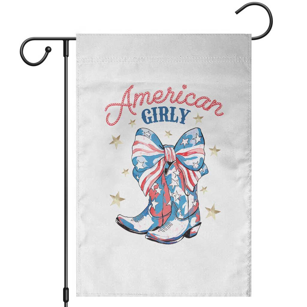 Funny 4th Of July Country Cowgirl Garden Flag American Girly Western Cowboy Boots TS11 White Print Your Wear
