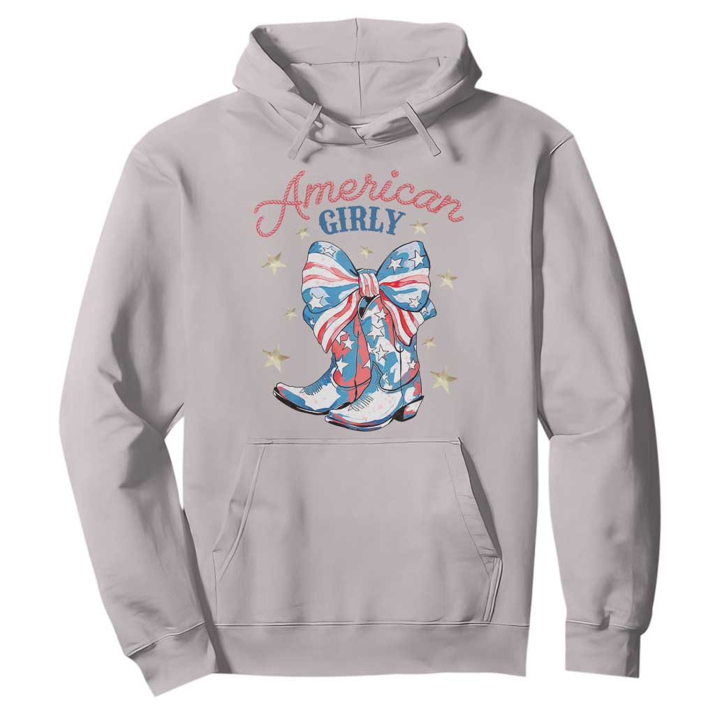 Funny 4th Of July Country Cowgirl Hoodie American Girly Western Cowboy Boots TS11 Ice Gray Print Your Wear