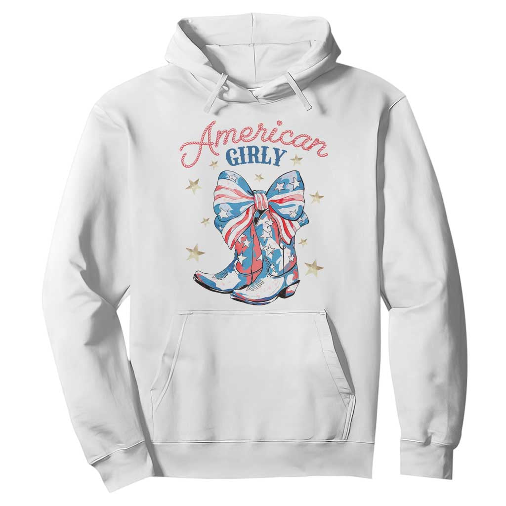 Funny 4th Of July Country Cowgirl Hoodie American Girly Western Cowboy Boots TS11 White Print Your Wear