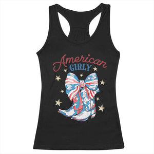 Funny 4th Of July Country Cowgirl Racerback Tank Top American Girly Western Cowboy Boots TS11 Black Print Your Wear
