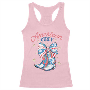 Funny 4th Of July Country Cowgirl Racerback Tank Top American Girly Western Cowboy Boots TS11 Light Pink Print Your Wear
