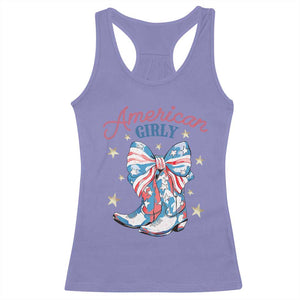Funny 4th Of July Country Cowgirl Racerback Tank Top American Girly Western Cowboy Boots TS11 Violet Print Your Wear
