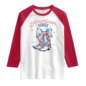 Funny 4th Of July Country Cowgirl Raglan Shirt American Girly Western Cowboy Boots TS11 White Red Print Your Wear