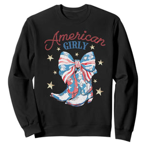 Funny 4th Of July Country Cowgirl Sweatshirt American Girly Western Cowboy Boots TS11 Black Print Your Wear