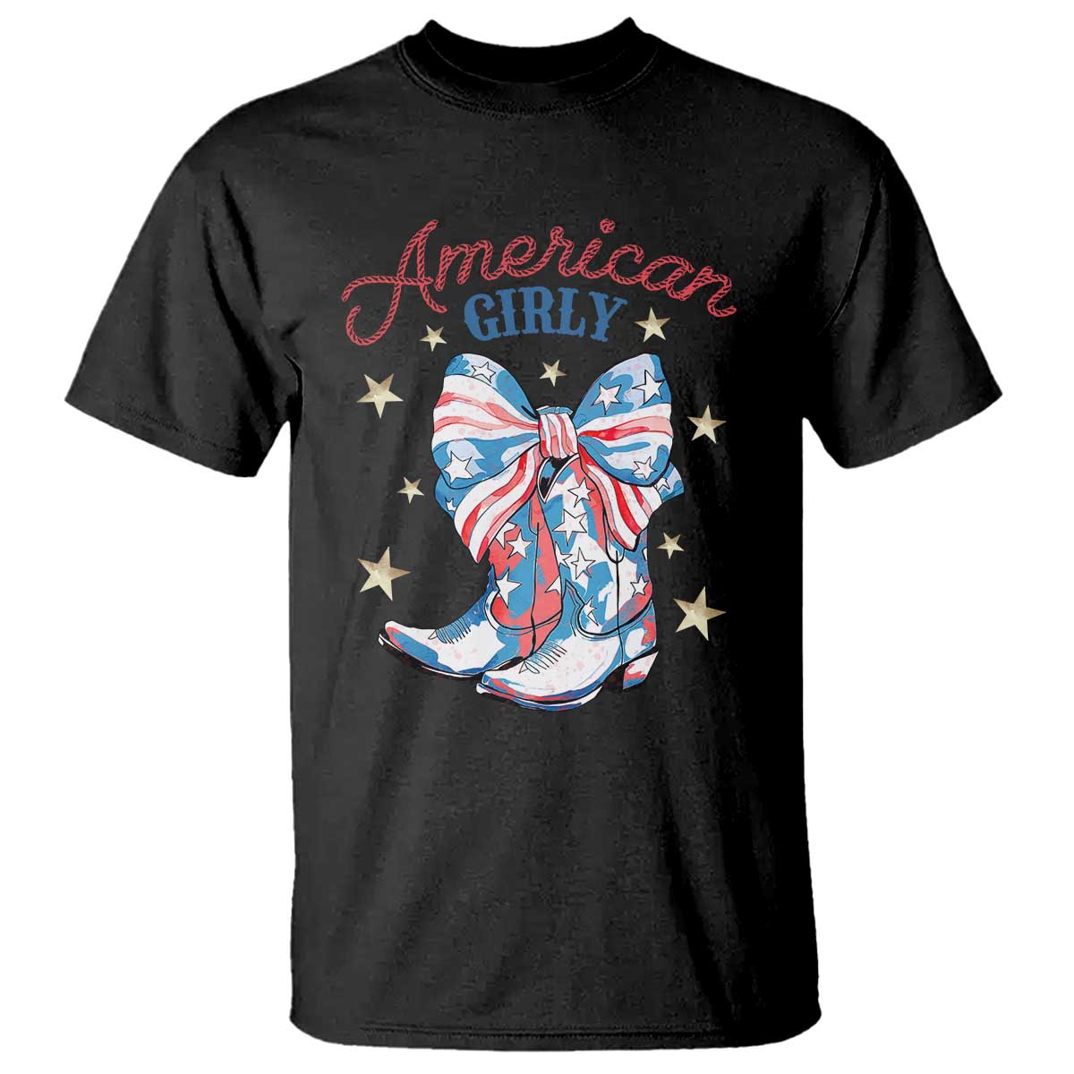Funny 4th Of July Country Cowgirl T Shirt American Girly Western Cowboy Boots TS11 Black Print Your Wear