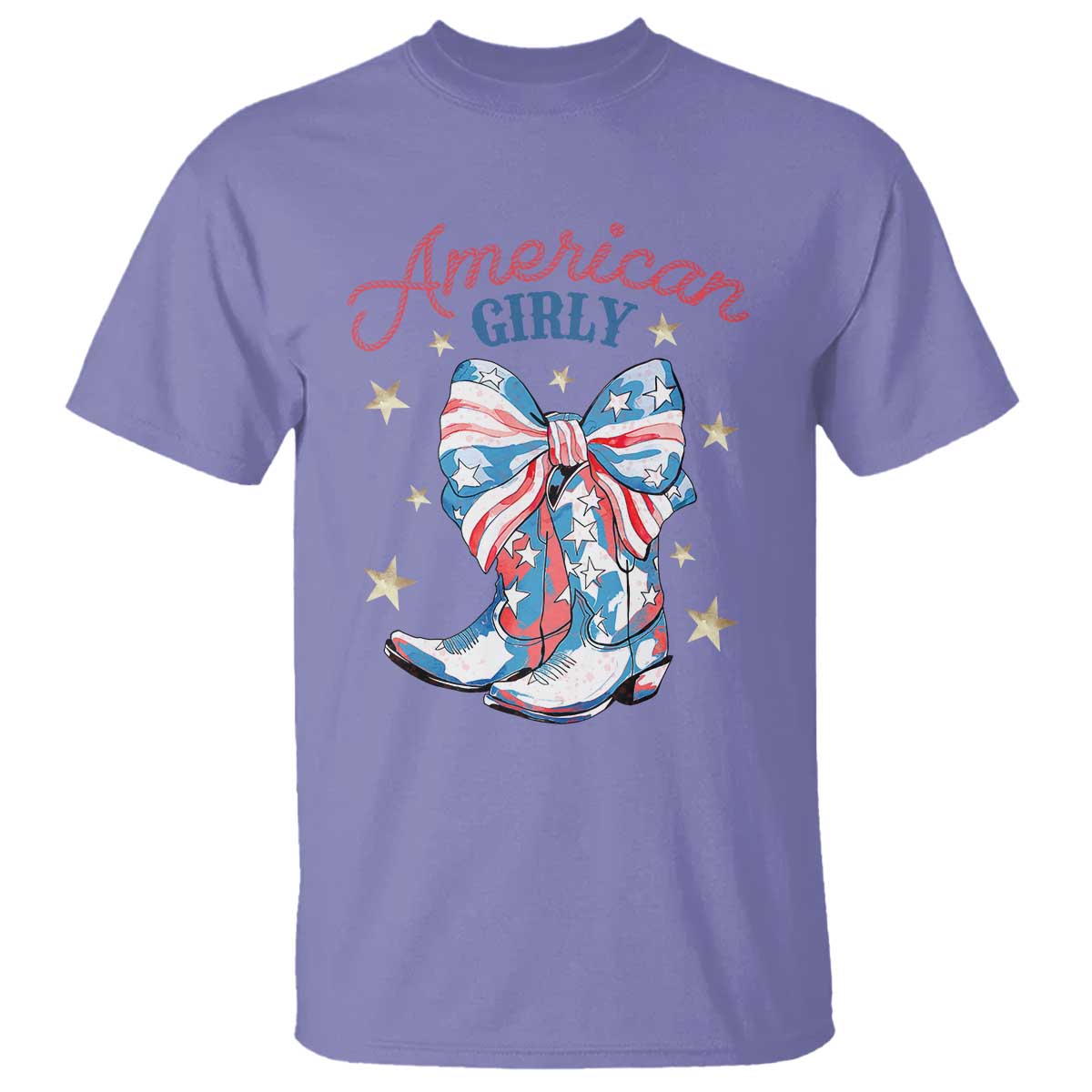 Funny 4th Of July Country Cowgirl T Shirt American Girly Western Cowboy Boots TS11 Violet Print Your Wear