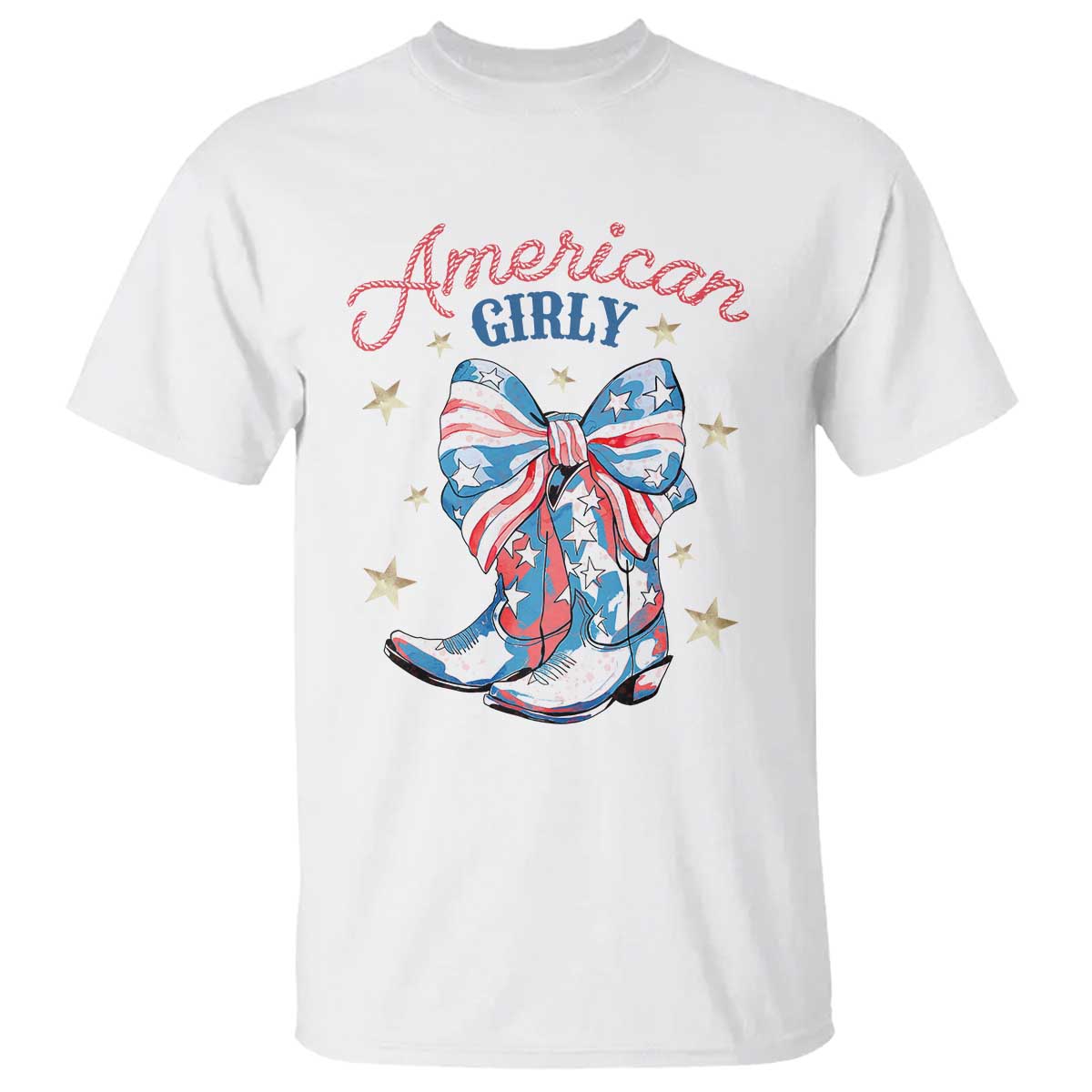 Funny 4th Of July Country Cowgirl T Shirt American Girly Western Cowboy Boots TS11 White Print Your Wear